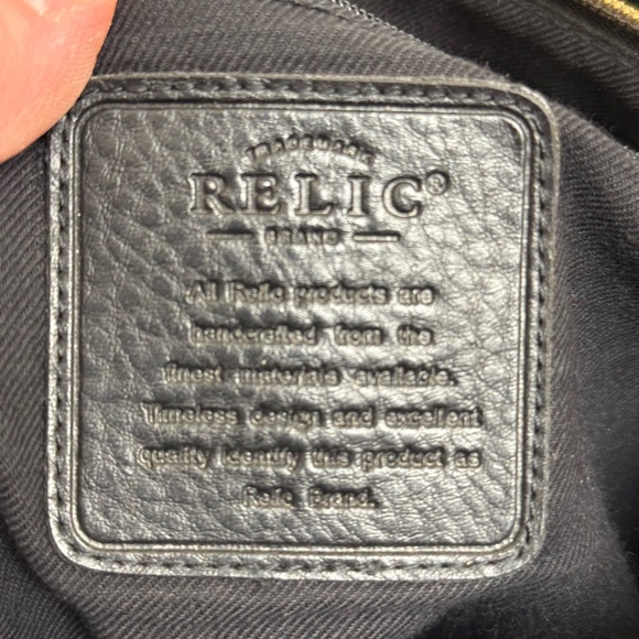 Vintage Relic Leather Black Shoulder Bag Purse Pebbled EUC - Picture 12 of 13